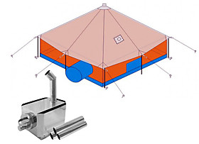 Зимняя палатка-шатер и печь (на 12 чел)